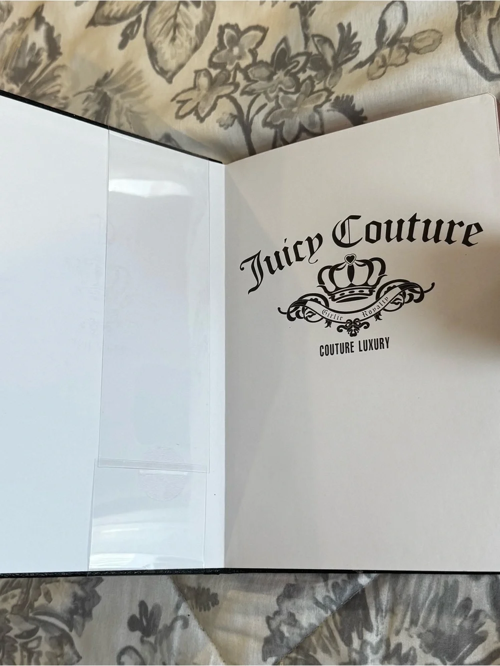 Juicy Couture Black Journal with Pink and Gold Crown Pen